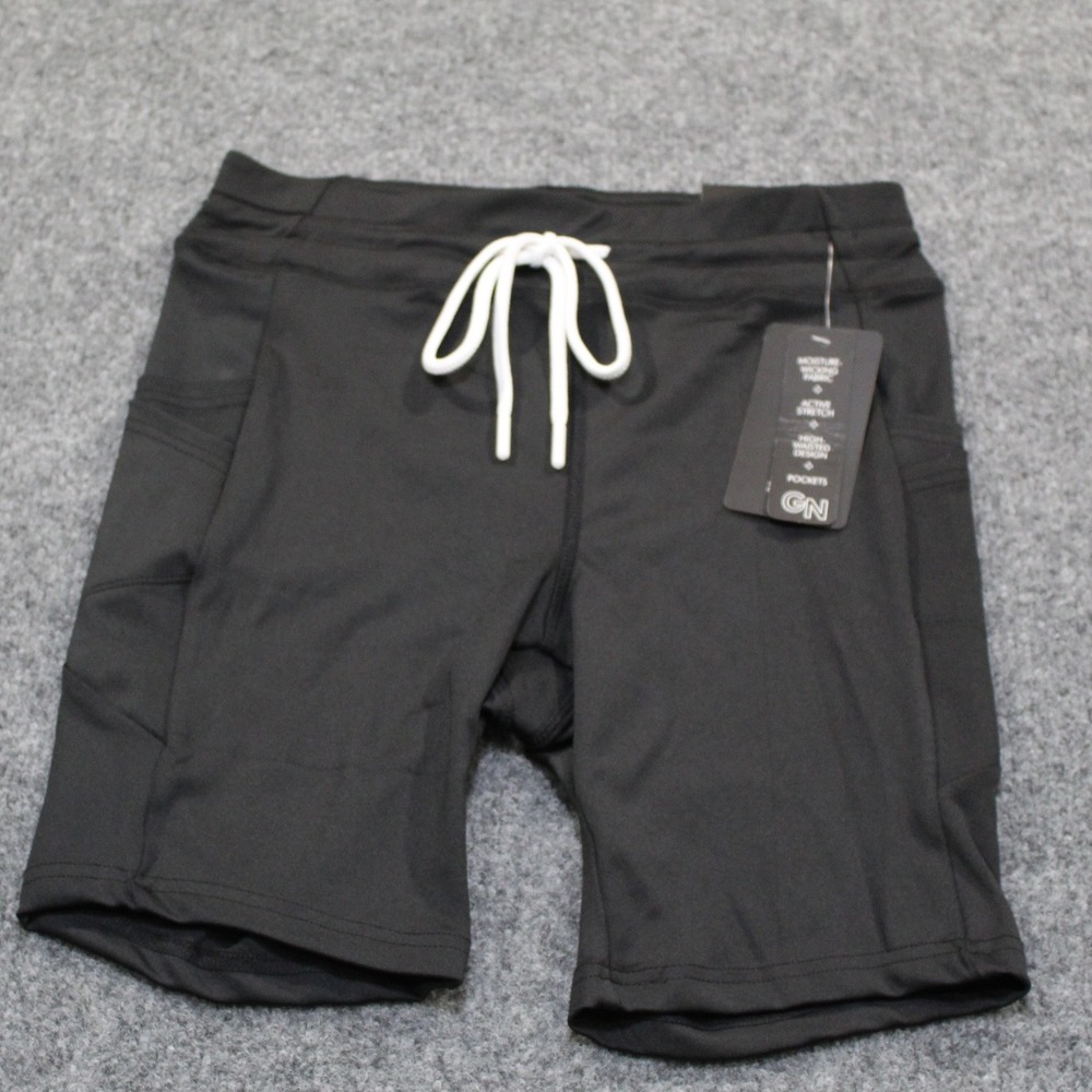 GN Gold Nation Performance Shorts Black Activewear Pockets‎ Drawstring - M